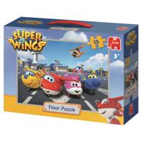 Jumbo vloerpuzzel Super Wings junior 50 cm 15 delig - thumbnail