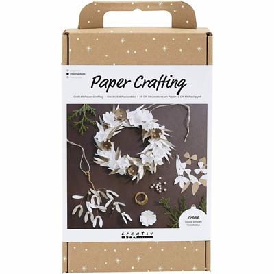 Creativ Company Hobbyset papier kunst, krans, wit, licht naturel, 1 doos Creativ Company Hobbyset papier kunst, krans, wit, licht naturel, 1 doos