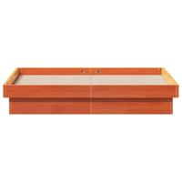 Bedframe met LED massief grenenhout wasbruin 120x190 cm - thumbnail