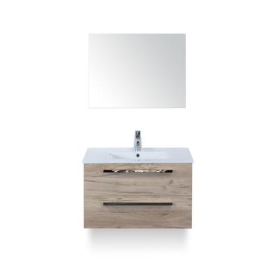 Seville Badmeubelset 80 cm - Craft Oak - Keramische Wastafel Wit Enjoy - met Spiegel