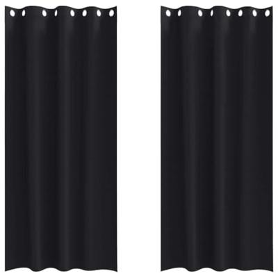 VidaXL Zwart-out gordijnen met ringen 2 pcs zwart 245 x 140 cm