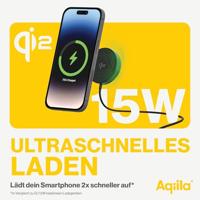 Aqiila Powerbird QC1 Wireless Charger 20 W Magnetische aansluiting Qi 2 Zwart Auto Wireless Charger - thumbnail