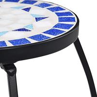 Bijzettafels mozaek 3 st keramiek blauw en wit - thumbnail