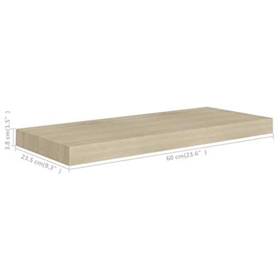 VidaXL Wandschap zwevend 60x23,5x3,8 cm mdf eikenkleurig VidaXL Wandschap zwevend 60x23,5x3,8 cm mdf eikenkleurig