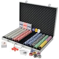 Pokerset met 1000 laser chips aluminium - thumbnail