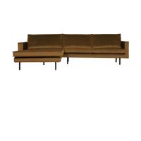 WOOOD Rodeo bank chaise longue links velvet Geel - thumbnail