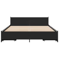 Bedframe met lades bewerkt hout bruin eikenkleur 135x190 cm - thumbnail