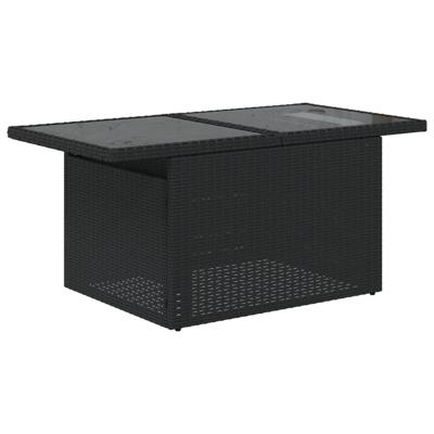 5-delige Loungeset met kussens poly rattan zwart - thumbnail