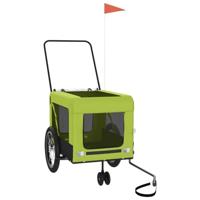 VidaXL Hondenfietstrailer oxford stof en ijzer groen en zwart - thumbnail