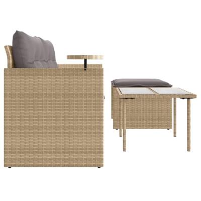 3-delige Loungeset met kussens poly rattan beige 3-delige Loungeset met kussens poly rattan beige