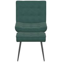 Relaxstoel met voetenbank fluweel donkergroen - thumbnail