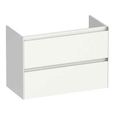 Brauer Inspire - Onderkast Ondiep - 80 cm - met 2 Softclose Lades Greeploos en 1 Sifon Uitsparing - Hoogglans Wit