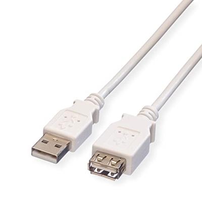 VALUE USB 2.0 kabel, type A-A, M/F, wit, 1,8 m
