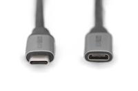 Digitus DB-300230-010-S USB-kabel USB 3.2 Gen1 USB-C, USB-C bus, USB-C stekker 1.00 m Zwart Flexibel, Afgeschermd, Met USB - thumbnail