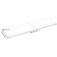 Wastafelblad 200x50x(2-4) cm behandeld massief hout donkerbruin - thumbnail