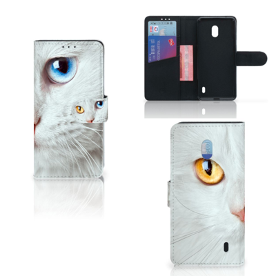 Nokia 2.2 Telefoonhoesje met Pasjes Witte Kat Nokia 2.2 Telefoonhoesje met Pasjes Witte Kat