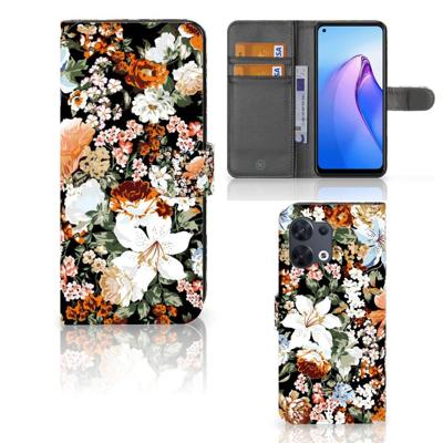 Hoesje voor OPPO Reno8 Dark Flowers Hoesje voor OPPO Reno8 Dark Flowers