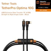 Tether Tools TetherPro Optima 10G USB-C, 15&apos; (4.6m), straight to right black - thumbnail