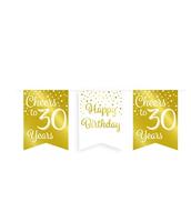 Verjaardagsslinger Vaandel 30 jaar Goud/Wit (6m) - thumbnail