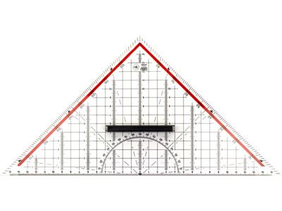 M+R geodriehoek, ft 32 cm, met handvat