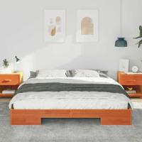 Bedframe met opslag Bruin 200 x 200 cm Massief grenenhout - thumbnail