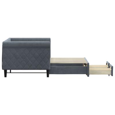Slaapbank onderschuifbed en lades 80x200 cm fluweel donkergrijs - thumbnail