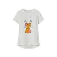 NAME IT KIDS T-shirt Icon met biologisch katoen wit/geel - thumbnail