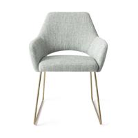 Jesper Home Eetkamerstoel 'Yanai' Slide Gold, kleur Soft Sage - thumbnail