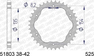 AFAM Chain wheel 525 42z alu black f.pcd