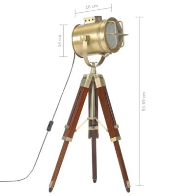 VidaXL Vloerlamp driepoot 69 cm massief mangohout
