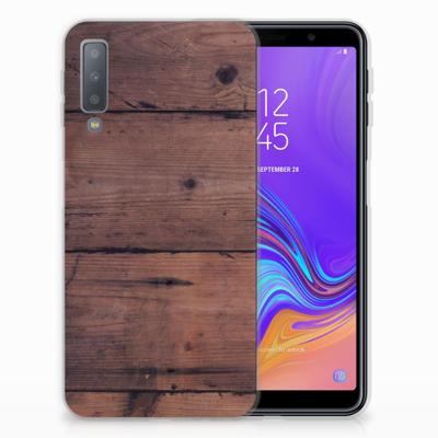 Samsung Galaxy A7 (2018) Bumper Hoesje Old Wood Samsung Galaxy A7 (2018) Bumper Hoesje Old Wood