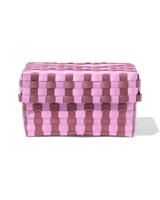 HEMA Mand 20x15cm met deksel geblokt lila - thumbnail