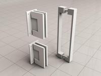 Wiesbaden Scharnierset en greep voor profielloze nisdeur mat wit - thumbnail