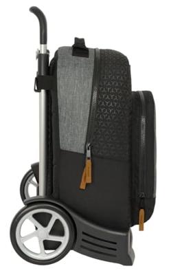 Schoolrugzak met Wielen BlackFit8 Old school Zwart Grijs 32 x 42 x 15 cm