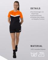 JAKO 6124D T-Shirt Iconic Dames - Zwart/Fluo Oranje - 40 - thumbnail