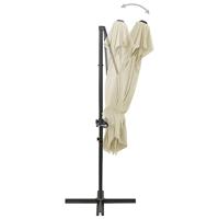 VidaXL Zweefparasol met dubbel dak 250x250 cm zandkleurig - thumbnail