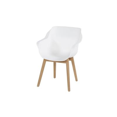 Hartman Tuinstoel 'Sophie Teak' met armleuning, kleur Wit