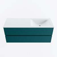 MONDIAZ VICA 120cm badmeubel onderkast Smag 2 lades. Wastafel CLOUD rechts zonder kraangat, kleur Talc. - thumbnail