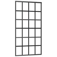 Schuifdeur met beslagset 102x205 cm ESG glas zwart - thumbnail