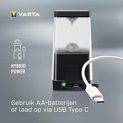 Varta 18666101111 Outdoor Ambiance L30RH Campinglantaarn LED 500 lm werkt op batterijen 0.579 Zwart