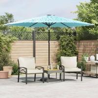 VidaXL Parasol met stalen paal 288x288x225 cm blauw - thumbnail