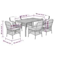 7-delige Tuinset met kussens poly rattan zwart - thumbnail