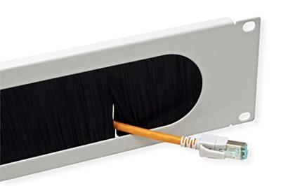 VALUE 19 Kabel doorvoerstrook 2 HE met borstel, grijs