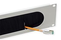 VALUE 19 Kabel doorvoerstrook 2 HE met borstel, grijs - thumbnail
