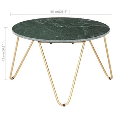 Salontafel 65x65x42 cm echt steen met marmeren textuur groen - thumbnail