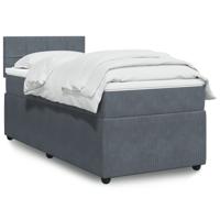 Boxspring met matras fluweel donkergrijs 90x190 cm - thumbnail