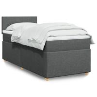 Boxspring met matras stof donkergrijs 100x200 cm - thumbnail