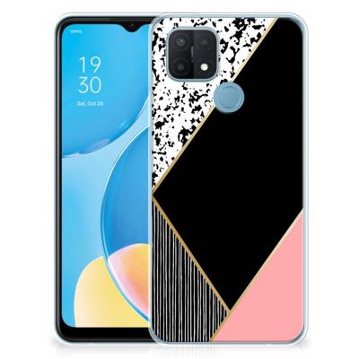 OPPO A15 | TPU Hoesje | Zwart Roze Vormen
