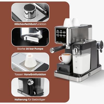 Profi Cook PC-ES-KA 1266 Espressomachine RVS Met automatische melkopschuimer