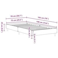 Bedframe zonder matras spaanplaat artisanaal eikenkleurig - thumbnail
